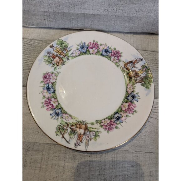 Vintage Staffordshire England Avon Scenes Tea Cup Saucer Side Plate Gold Trim - Picture 3 of 12